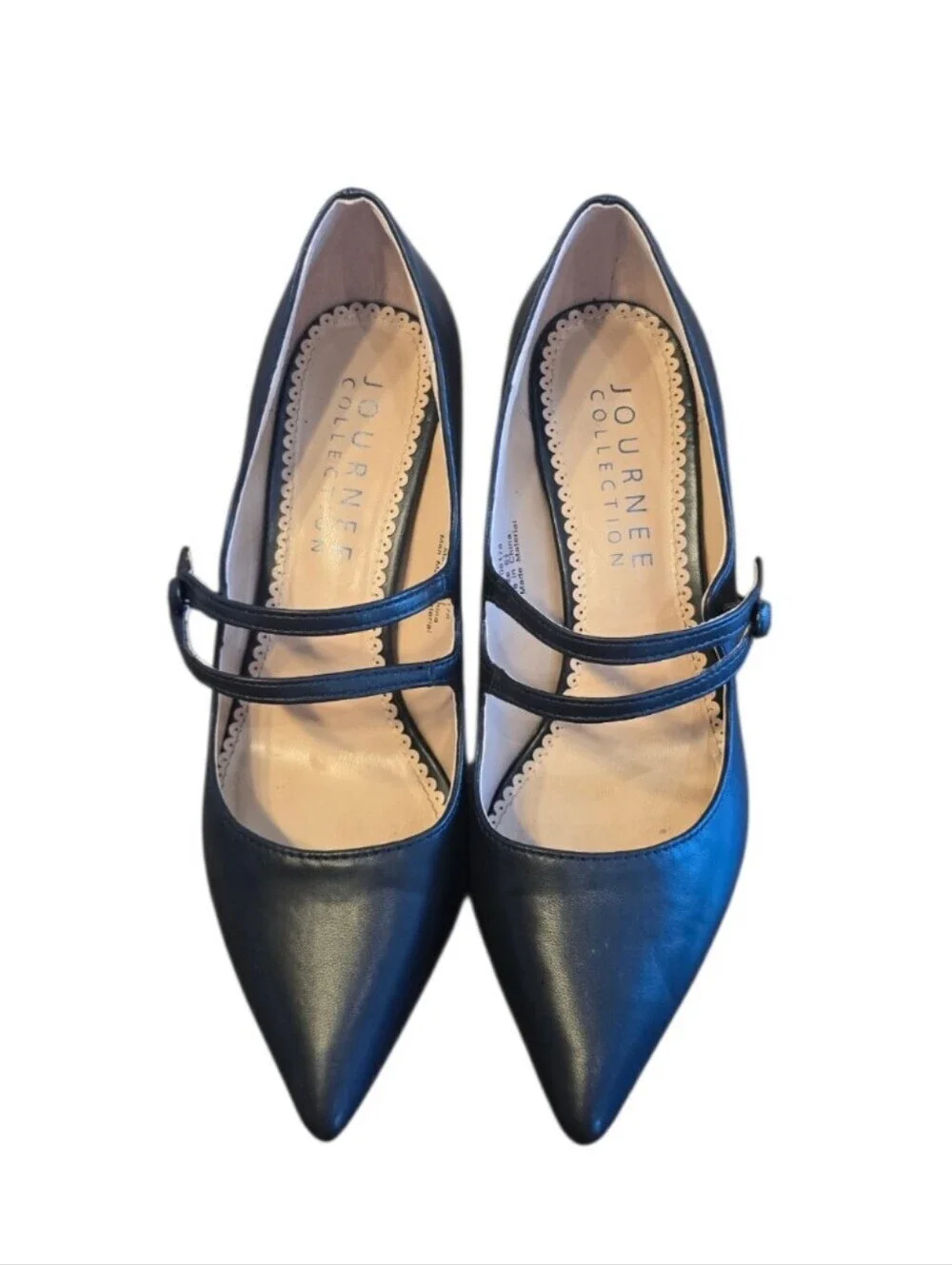 Journee Collection Sidney Black Faux Leather Mary Jane Pump 6.5